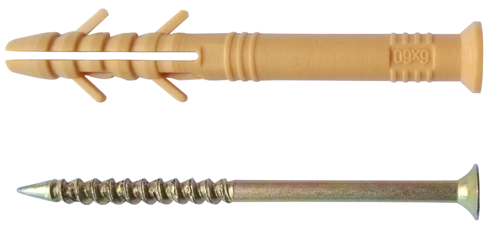 Дюбель з ударним шурупом 6x50 ПП / ж.цинк, буртик потай